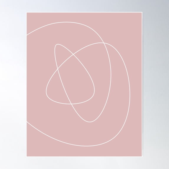 Simple Pink Line Art Drawing Poster Wall Art Bedroom Wall Art - Walmart.com