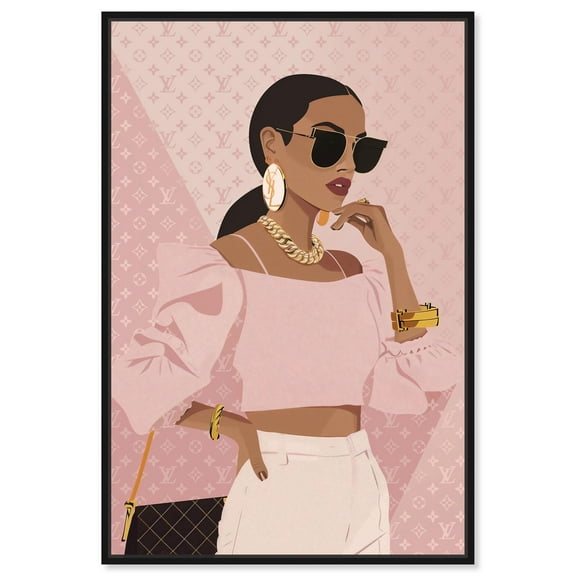 Simple Pink Look Canvas Fashion Art Prints by Art Remedy, Black Frame, 10 x 15