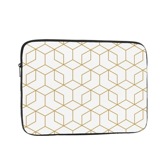 Simple Plaid Geometric Pattern 15 inch Portable Laptop Sleeve Compatible with MacBook Air Notebook Computer Case for Men Women College School Students