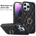 thumbnail image 1 of Simple Plaid fastened ring stand phone leather case for iPhone 11, 1 of 13