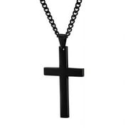 KRONDO Simple Plain Cross Pendant Chain Necklace Jewelry Men CA Black/Gold/Sliv FAST. H4S0