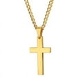 thumbnail image 1 of Simple Plain Cross Pendant Chain Necklace Jewelry Men CA Black/Gold/Sliver V7M1, 1 of 9