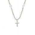 thumbnail image 1 of Simple Plain Small Cross Clear Crystal Fiona Necklace, 1 of 1