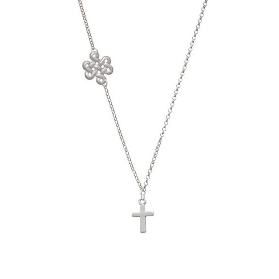 Simple Plain Small Cross Delicate Infinity Knot Necklace
