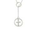 thumbnail image 1 of Simple Plain Small Cross Double Karma Lariat Necklace, 1 of 1