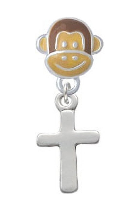 Simple Plain Small Cross - Monkey Face Charm Bead