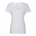 thumbnail image 1 of Simple Plain Woman T-shirt V-neck Nano-T Color White Large, 1 of 2