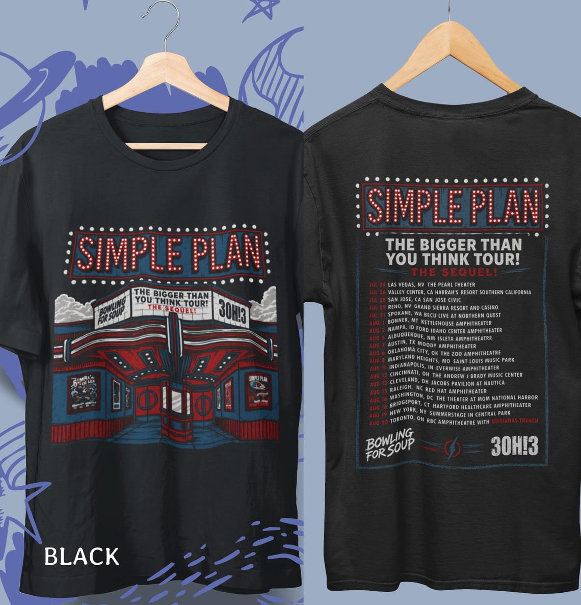 Simple Plan 2026 Tour T-Shirt, Pop Punk Band Tee - Walmart.com