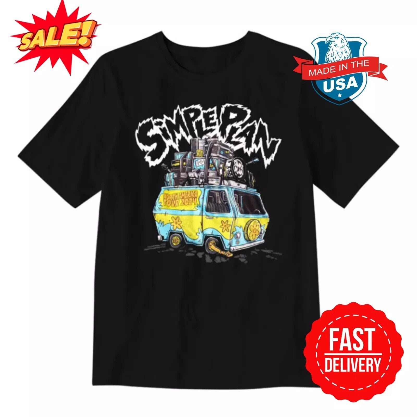 Simple Plan Scooby Doo Van North America Tour 2024 TShirt