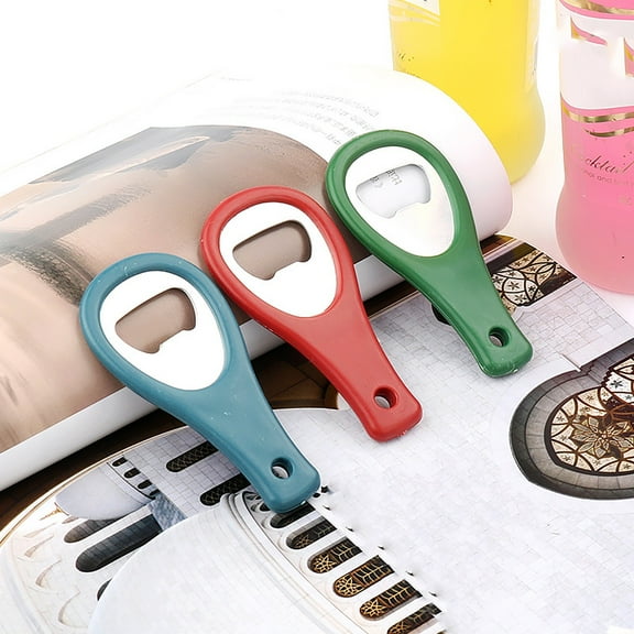 Simple Plastic Stainless Steel Bottle Opener Wine Bottle Opener Practical Beer Opener Wine Bottle Opener 10Pc, Blue, Metal