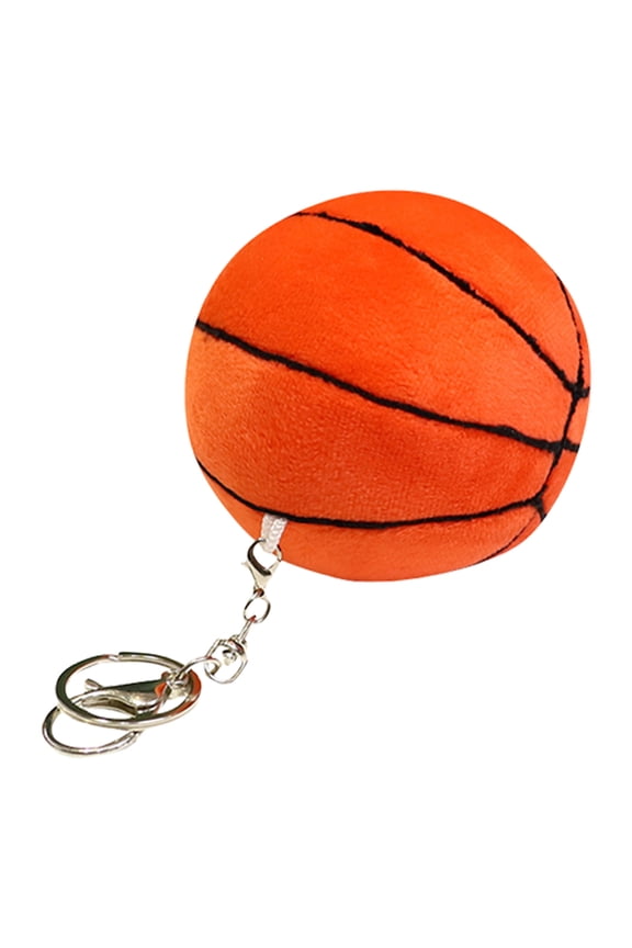 Simple Plush Football/Basketball Keychain Fashion Pendant Keyring Ornament Key Holder Backpack Handbag Charm for Boys
