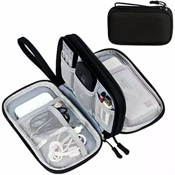 Simple Portable Data Cable Bag, Zipper Travel Storage Bag, Versatile Electronic
