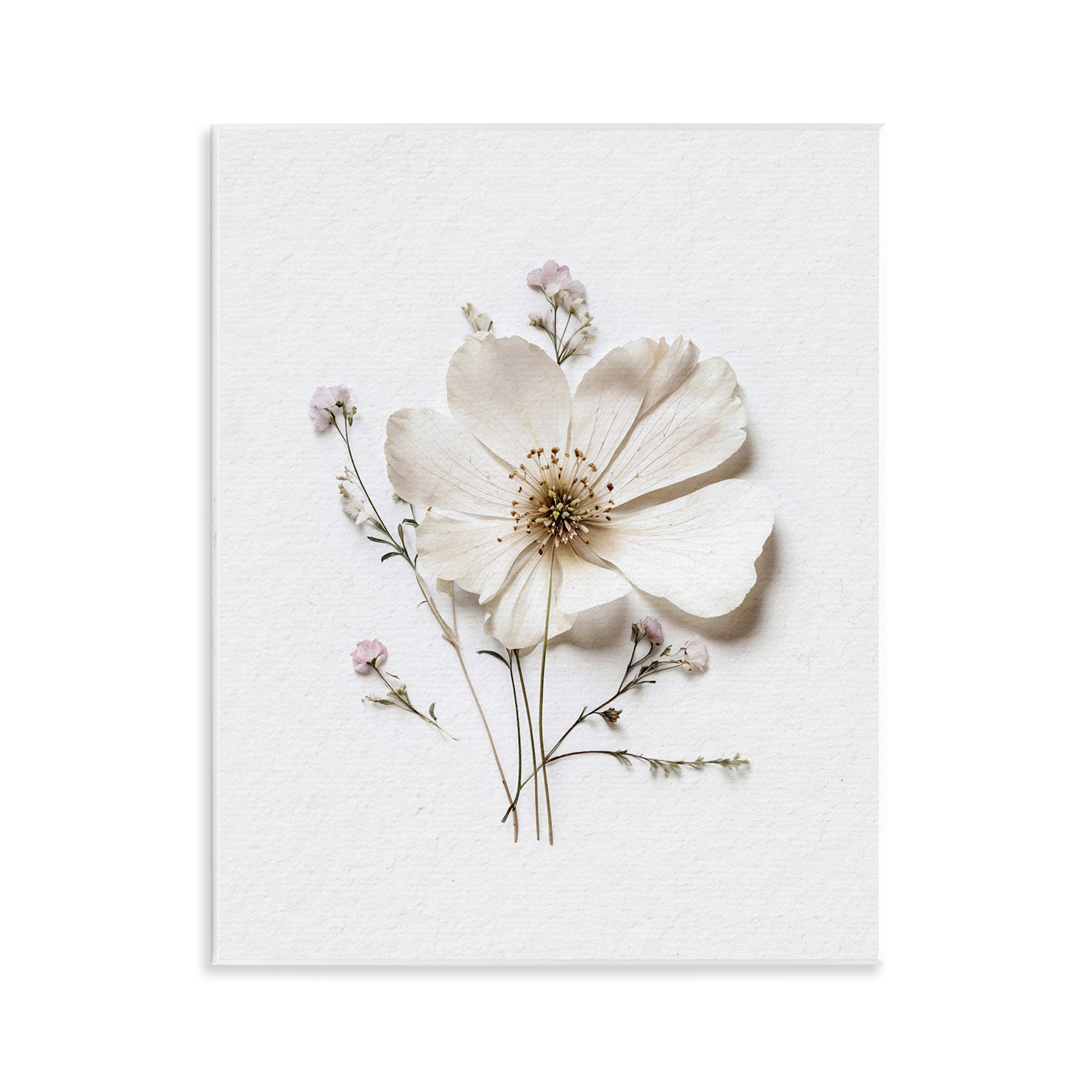 Simple Pressed Cottage Flower Wall Plaque Art, design by Lettered and Lined