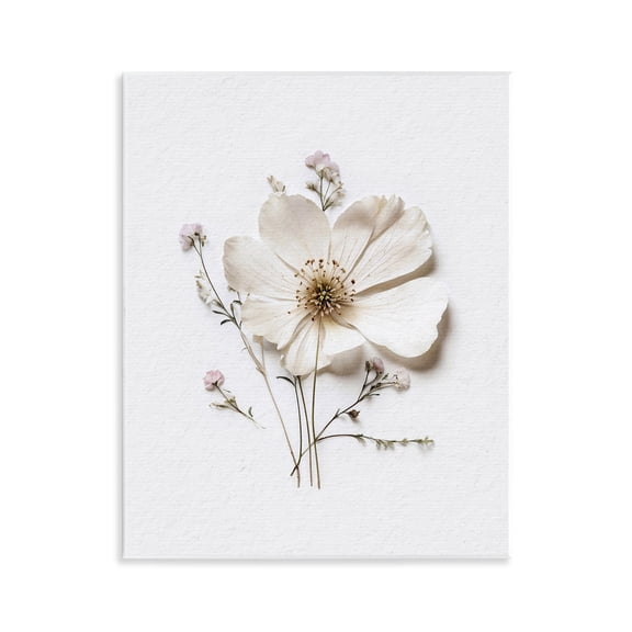 Simple Pressed Cottage Flower Wall Plaque Art, design by Lettered and Lined