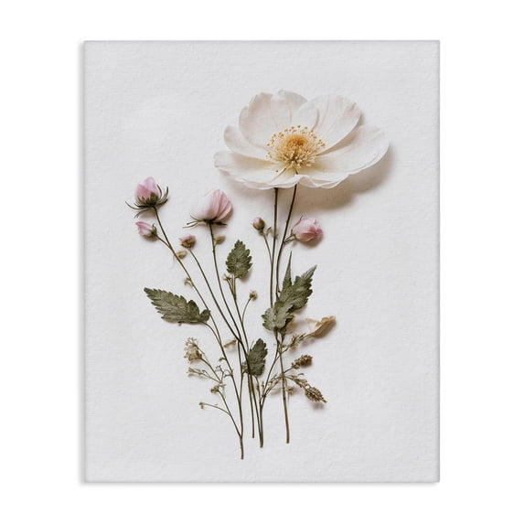 Stupell Industries Shabby Chic Simple Pressed Flowers Canvas Art, 24 x 30, by Lettered and Lined