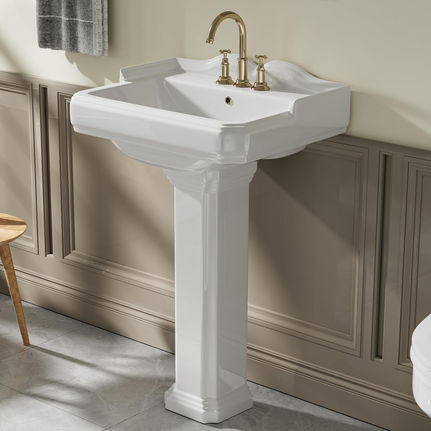 Simple Project Bathroom Pedestal Sinks Vintage White Pedestal Sink