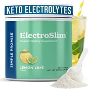 Simple Promise ElectroSlim - Sugar-Free Electrolyte Powder Hydration Support with Essential Electrolytes - No Sugar Formula for Daily Energy Balance - Lemon Lime Flavor