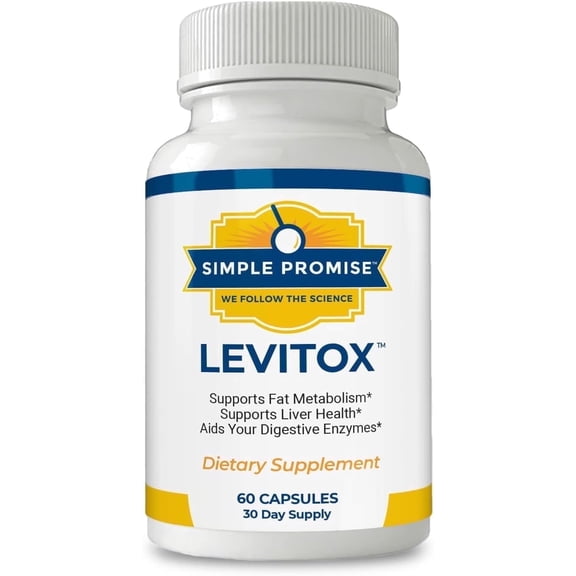 Simple Promise Levitox - Milk Thistle Supplement with Dandelion Root & Artichoke Extract, 60 Capsules