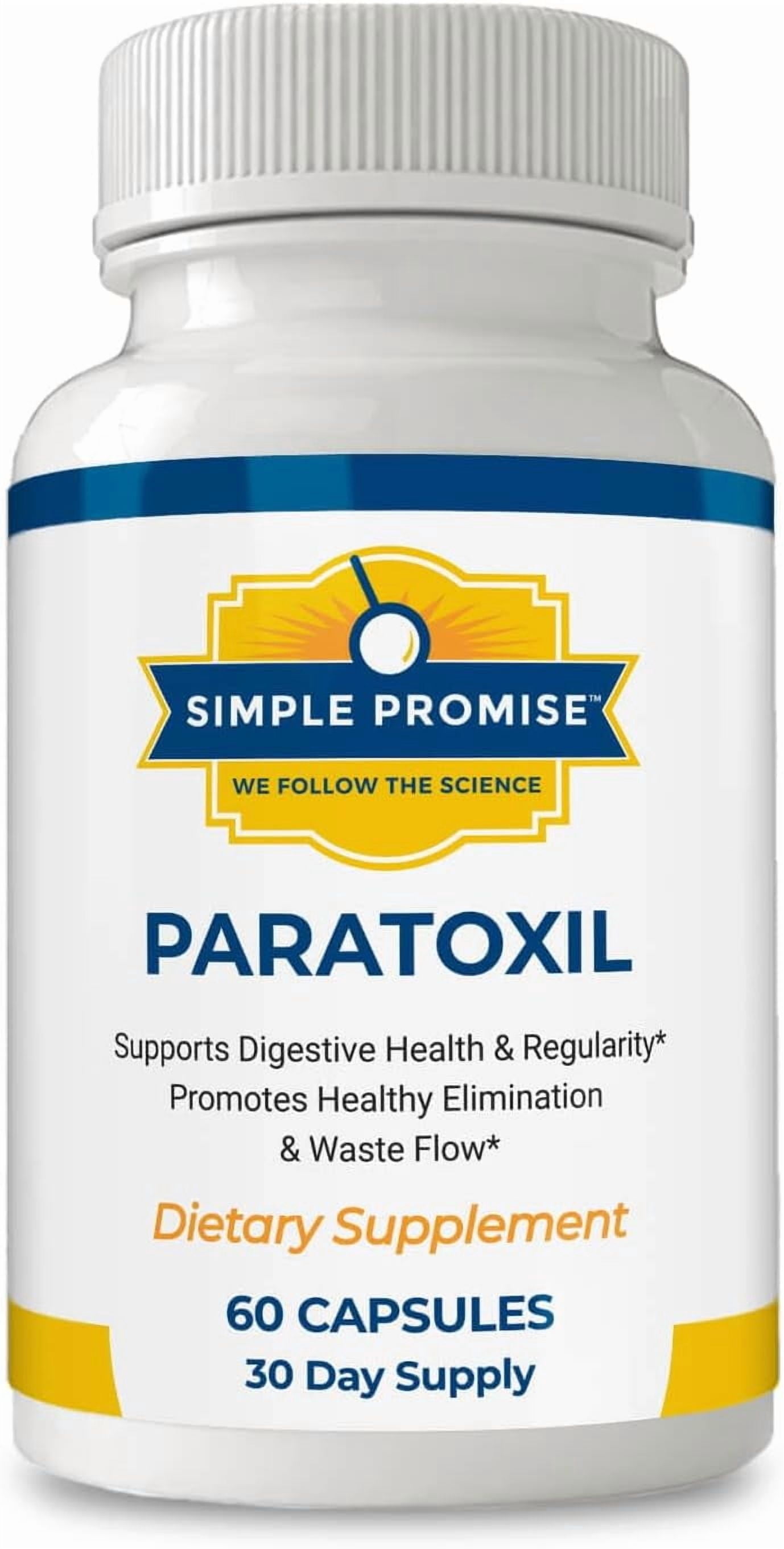 Simple Promise Paratoxil - Psyllium Husk Capsules for Daily Gut Wellness Support - with Slippery Elm, Aloe, Chlorella & Ginger - Natural Plant-Based Formula - 60 Capsules