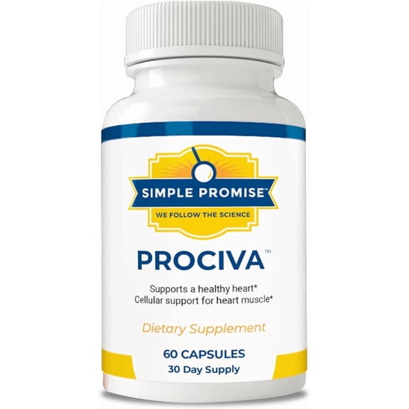 Simple Promise Prociva - Arjuna Bark Extract Supplement with Folic Acid, Vitamin D & Magnesium, 60 Capsules