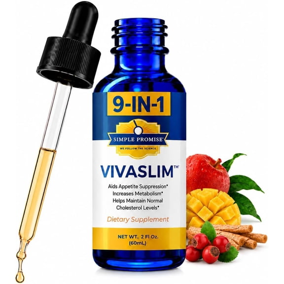 Simple Promise VivaSlim - Liquid Supplement with Maca Root, Rhodiola Rosea & African Mango - Supports Metabolism, Appetite Control & Weight Management - 2 fl oz