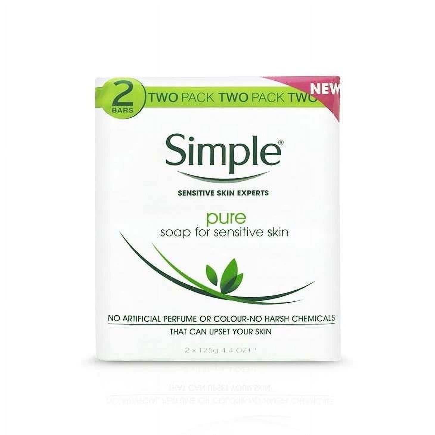 Simple Pure Soap for Sensitive Skin Twin Pack Pack of 2 4 Bars