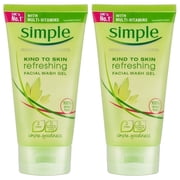 Simple Refreshing Facial Wash Gel, 5 Ounce Pack of 2