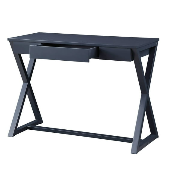 Simple Relax 1 Drawer Wood Console Table in Twilight Blue Finish Black