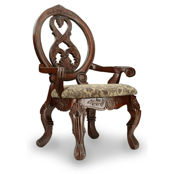 Saltoro Sherpi Tuscany II Traditional Arm Chair, Antique Cherry, Set of 2