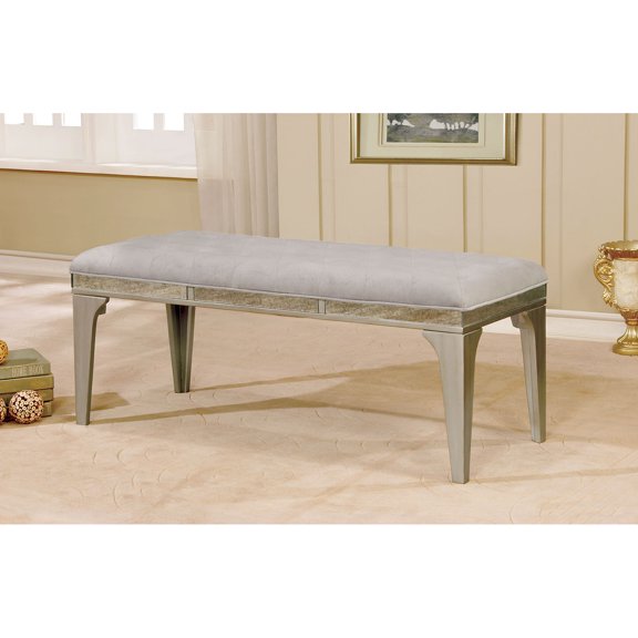 Simple Relax Dining Seating Bench in Silver and Light Gray