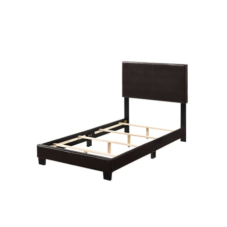Simple Relax Faux Leather Twin Bed, Espresso PU