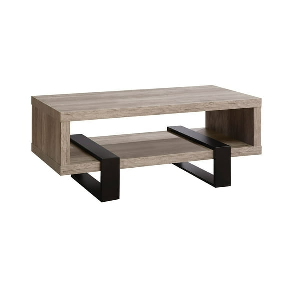 Simple Relax Living Room Coffee Table With Shelf in Grey