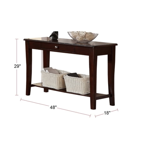 Simple Relax Rectangular Console Table In Brown