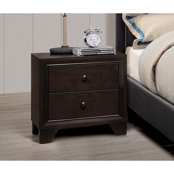 Simple Relax Rubber Wood Nightstand