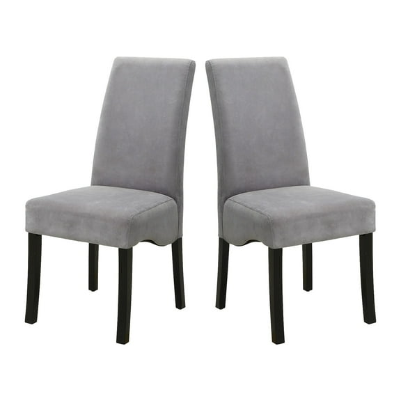 Simple Relax Set of 2 Upholstery Side Chairs Grey and Black