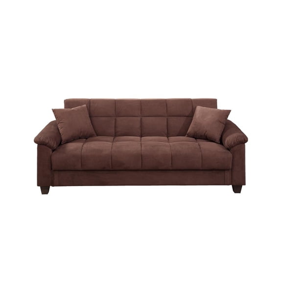 Simple Relax Sofa Bed with Storage, Brown