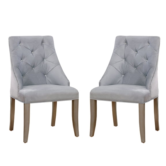 Simple Relax SR03CM3020SC-2PK Dining Chair, Silver/Light Gray