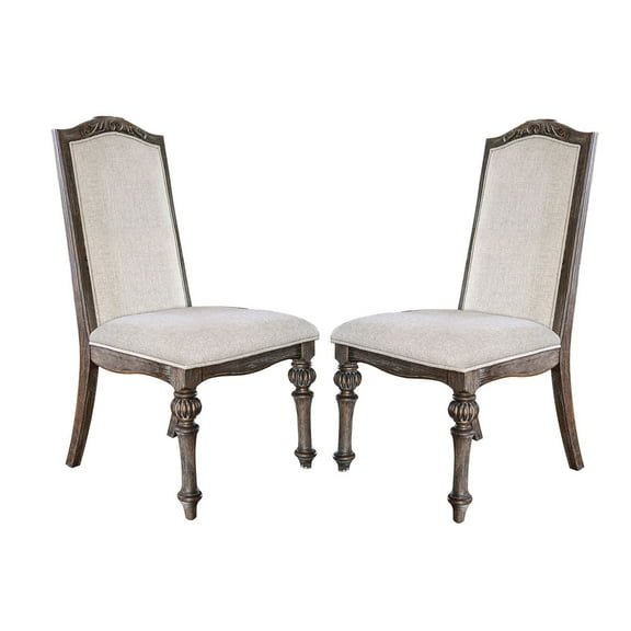 Simple Relax SR03CM3150SC-2PK Dining Chair, Rustic Natural Tone/Ivory
