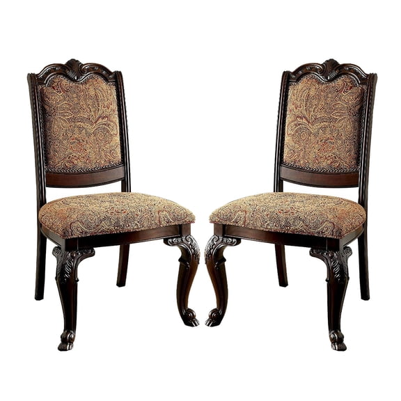 Simple Relax SR03CM3319F-SC-2PK Dining Chair, Brown Cherry/Brown