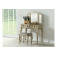 Simple Relax Vanity Table with Stool Set, Champagne