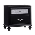 thumbnail image 1 of Simple Relax Wood Nightstand with 2 Drawers in Black, 1 of 5