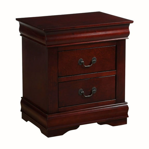 Simple Relax Wooden 2-Drawer Nightstand In Cherry Finish