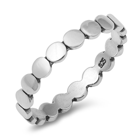 925 Sterling Silver Band Ring Size 8.00 Stackable Textured Fancy/ Carved Fine Je