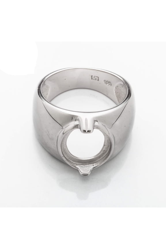 Simple Ring Setting with Oval Prongs Mounting in Sterling Silver 10x12mm | MTR051 (6)