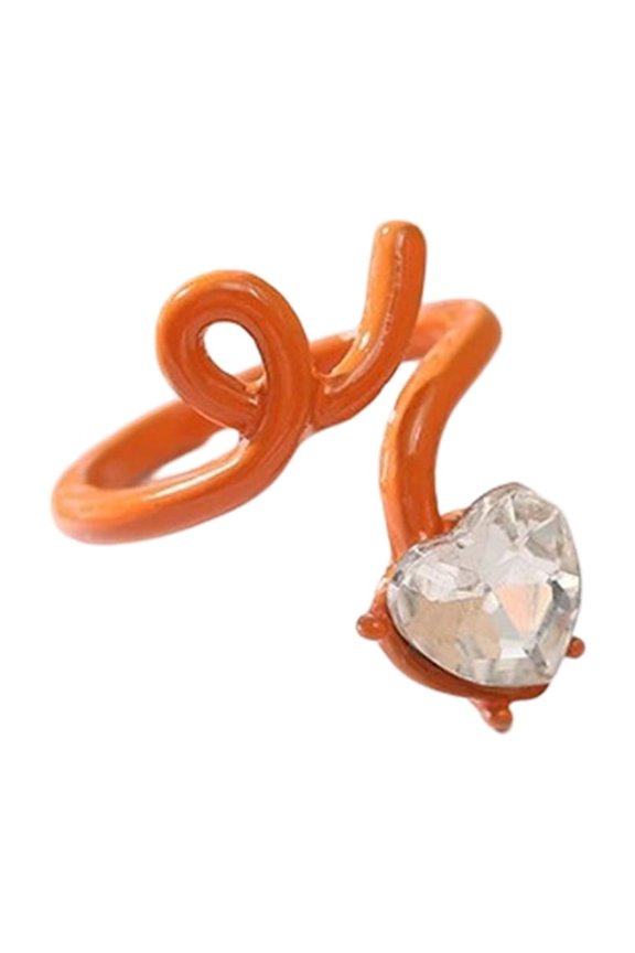 Simple Rings Adjustable Fashion Heart Opening Rings Alloy Texture Fashion Rings Suitable for Matching Fashion Look