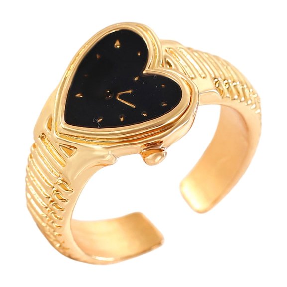 Simple Rings Adjustable Opening Heart Shape Fashion Geometric Rings Alloy Texture Suitable for Wedding and Parties