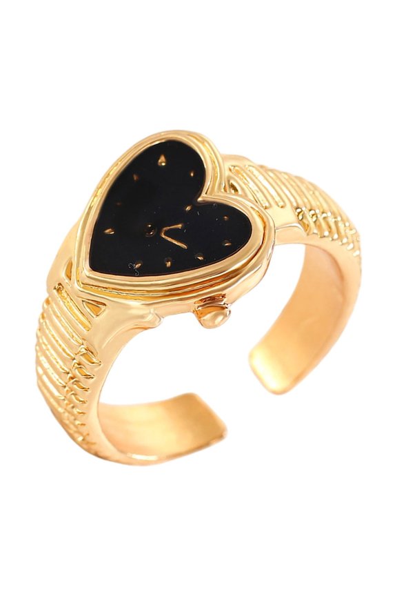 Simple Rings Adjustable Opening Heart Shape Fashion Geometric Rings Alloy Texture Suitable for Wedding and Parties