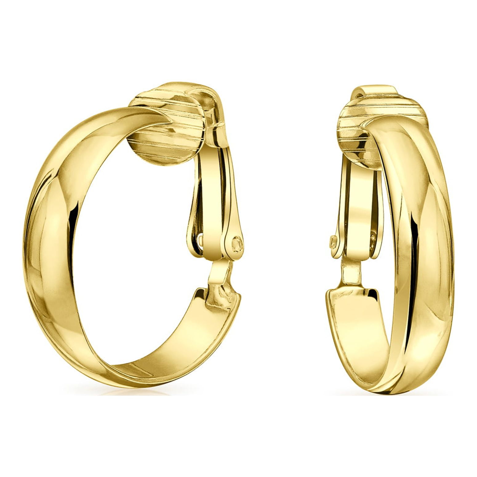 Comfortable Clip on Hoop Earrings Mens Gold Clip on Earrings