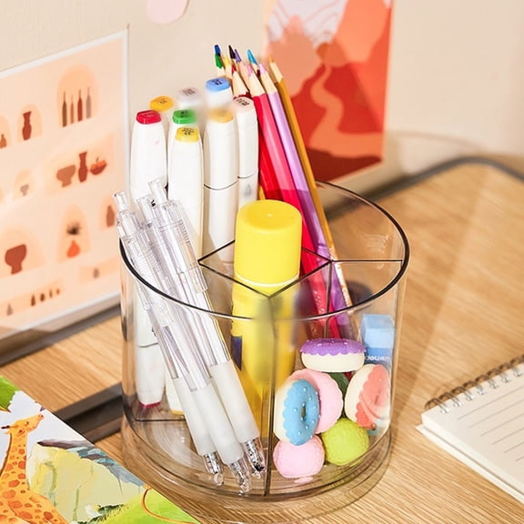 Simple Rotatable Multi Grid Desktop Pen Rack Lightweight Stationery Storage Shelf For Home & Office Desk Arrangement