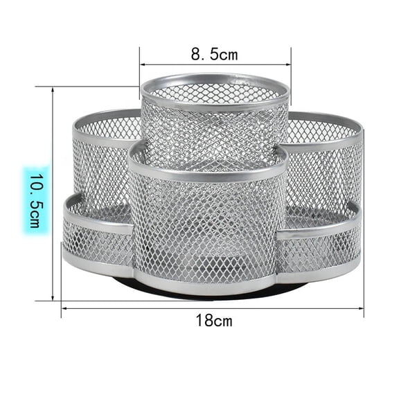 Simple Rotating Pen Holder for Desk Wire Mesh Office Supplies Cubicle Decor Trending Workspace Accessories Boho Makeup Organizer Pencil Cup Aesthetic